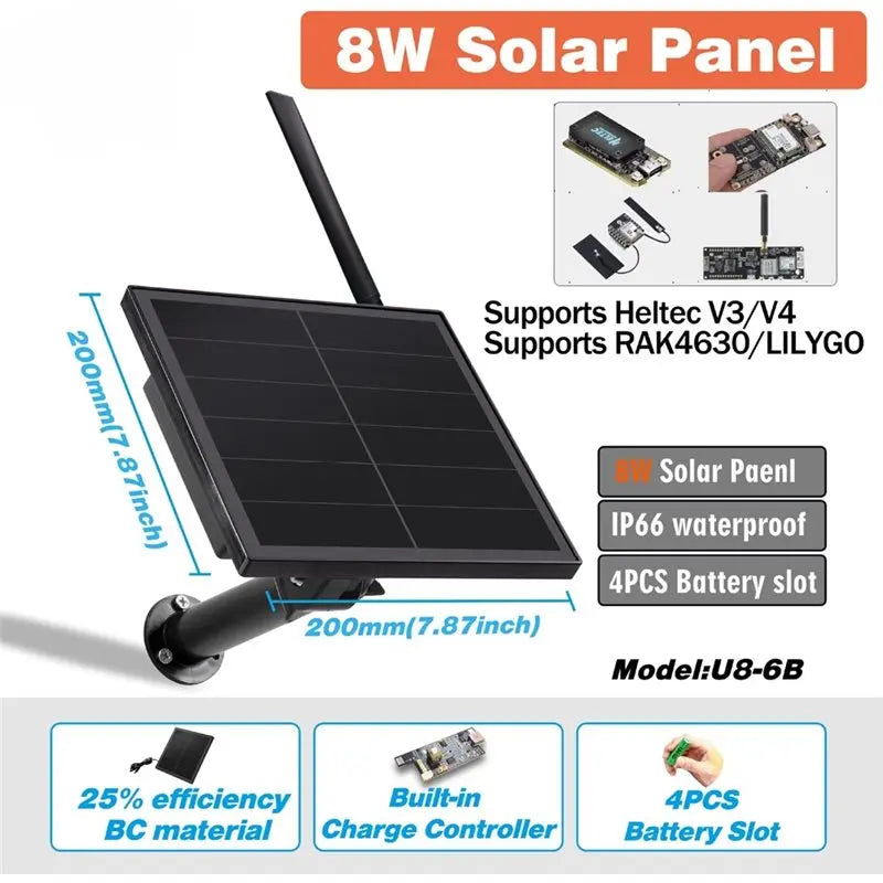 8W MPPT Mini Solar Panel 5V Output for LoRa IoT Sensors