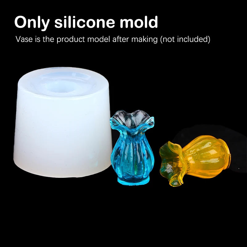 1:12 Dollhouse Miniature Vase Silicone DIY Mold | Flower Decor
