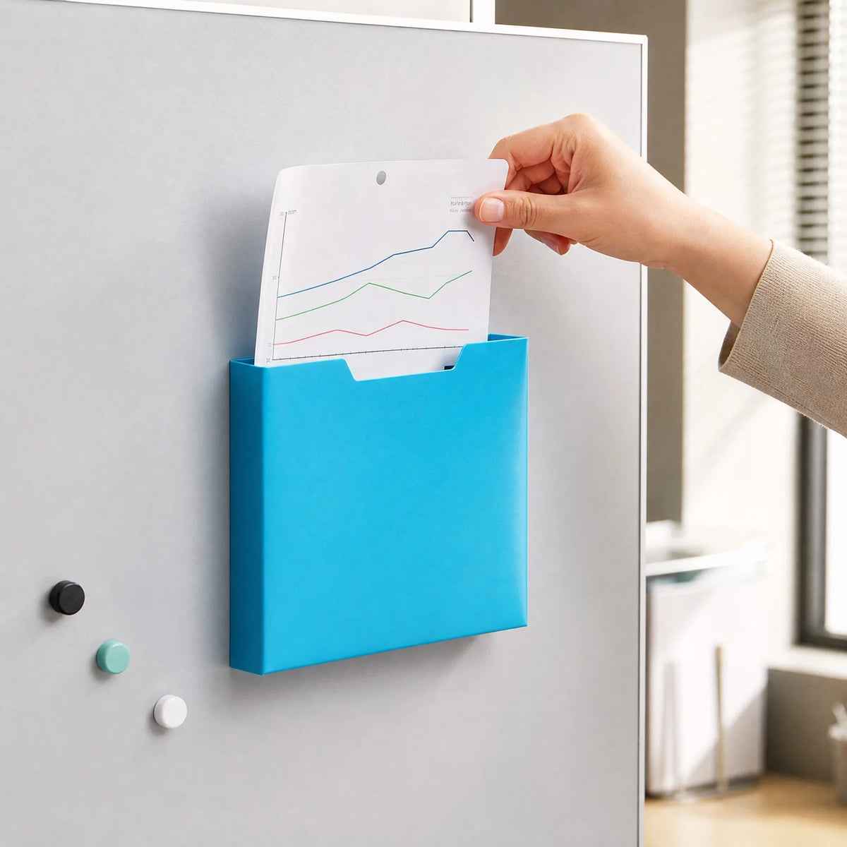 Colorful Magnetic Wall File Organizer – Hanging Folder Holder