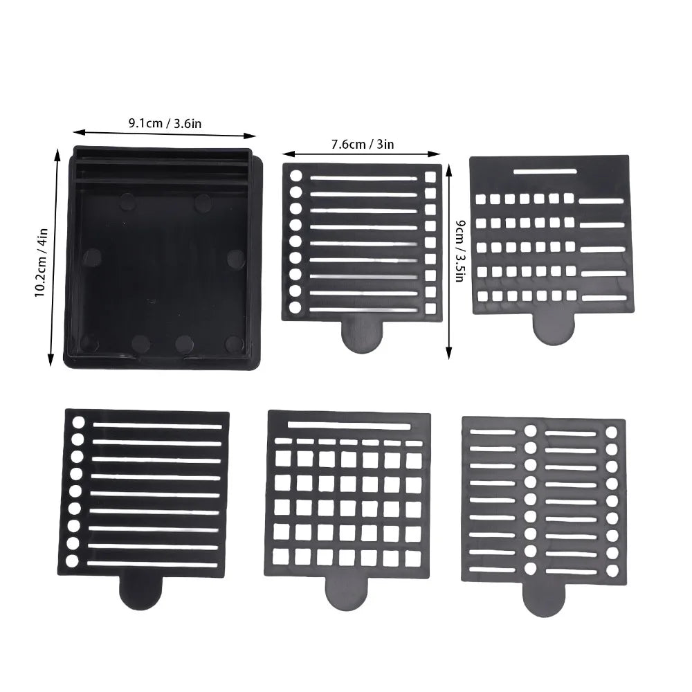 6-Piece Reusable Sticky Note Stencil Set with Storage Box