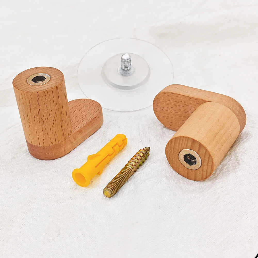 Beech Wood Wall Hook – Coat Rack, Key & Hat Hanger