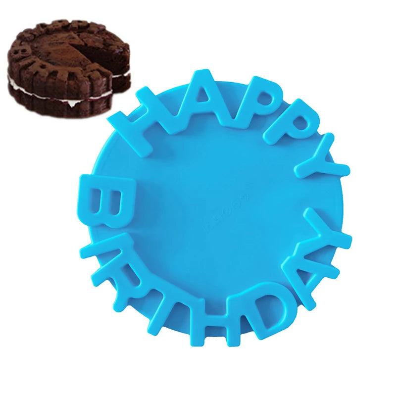 Happy Birthday Round Silicone Cake Mold – DIY Mousse Baking Pan