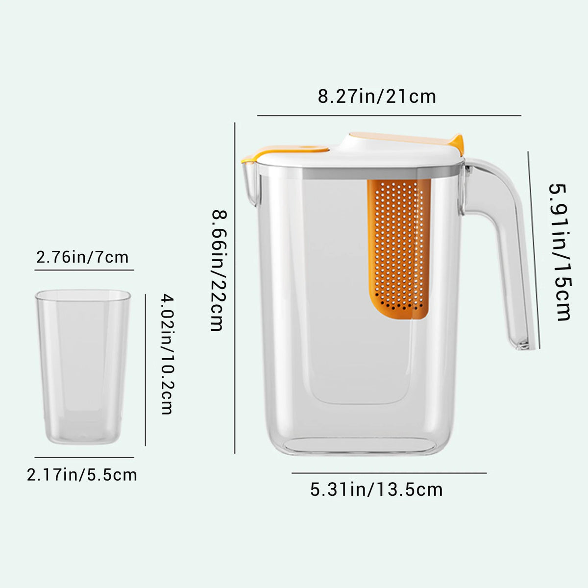 2.6L Plastic Teapot Cold Water Pitcher & Cup Set for Parties