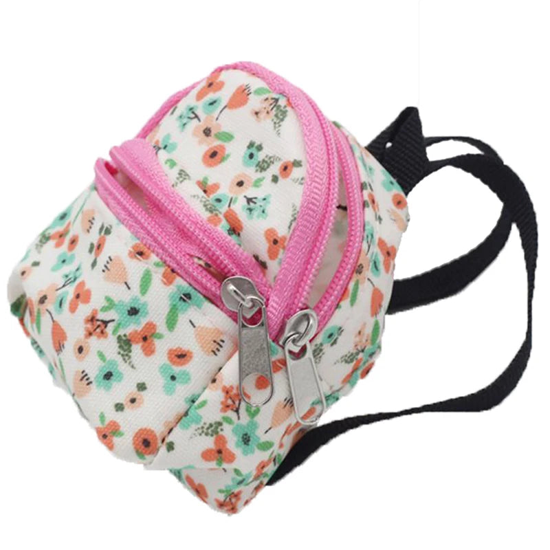 1:6 & 1:12 Dollhouse Miniature Flower Backpack Doll Accessory