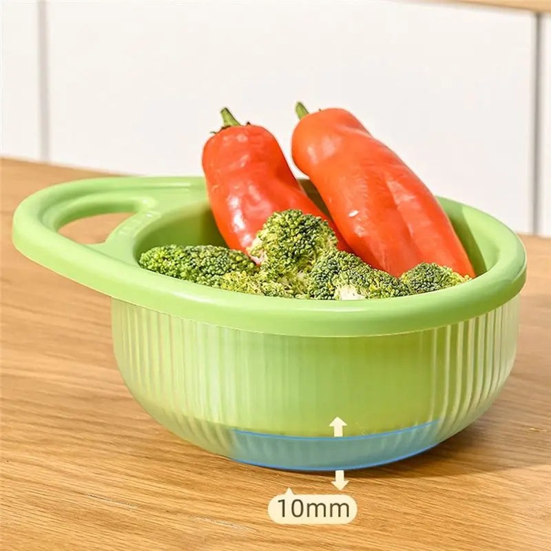 Double-Layer Drain Basket Set – Fruit & Vegetable Colander 4 Pack