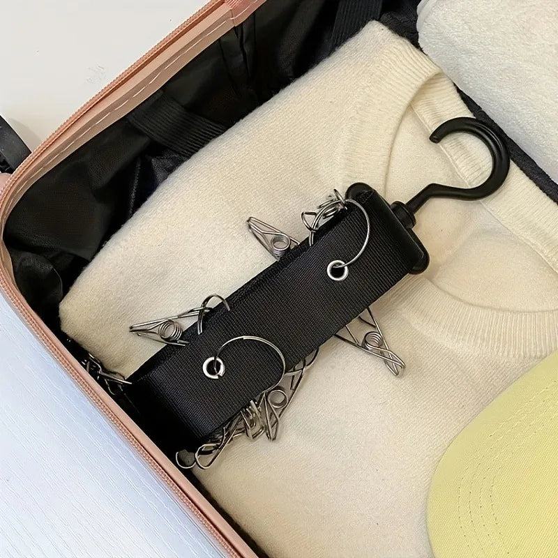 Hat Rack with 8 Clips – Holds 16 Baseball Caps | Space-Saving