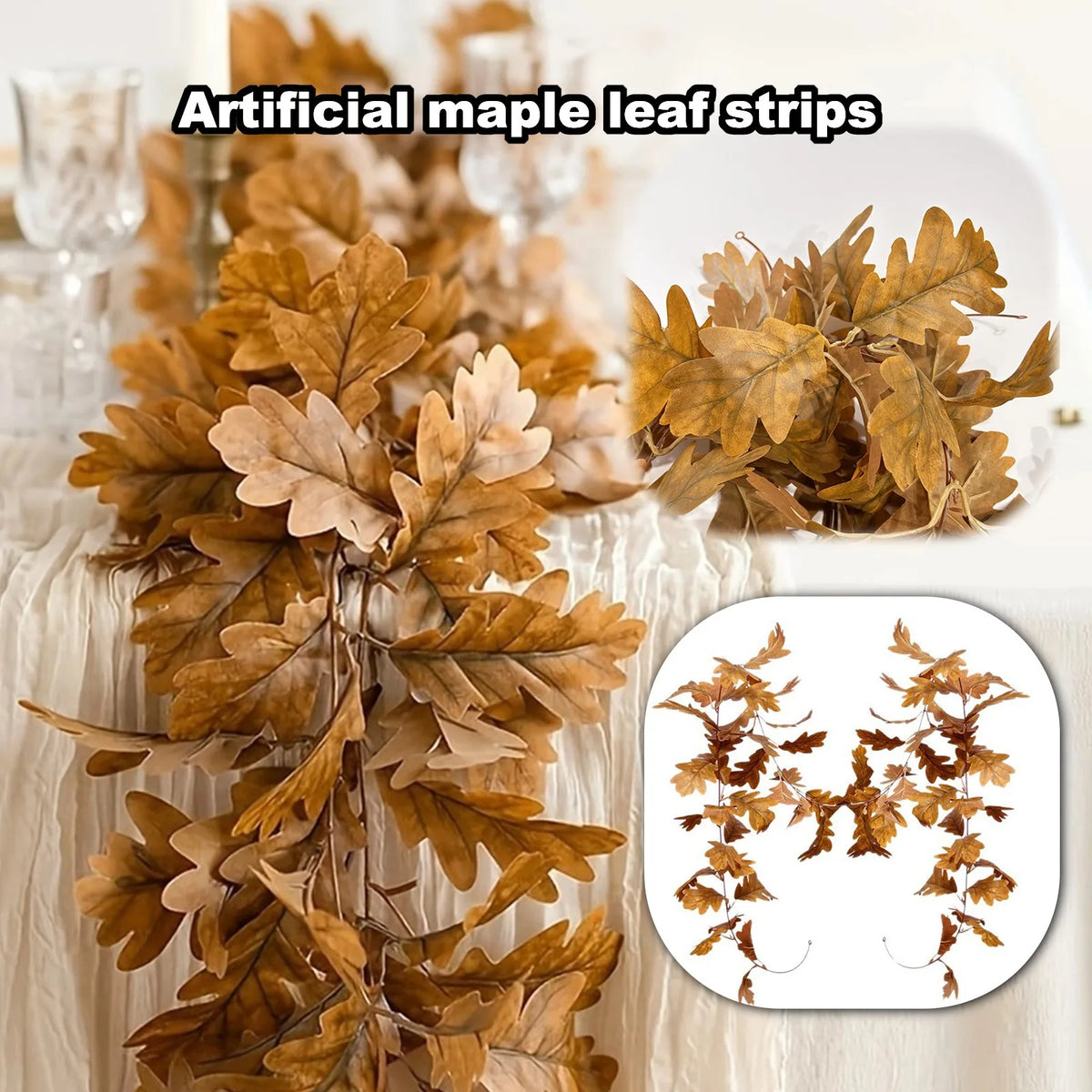 Artificial Maple Leaf Decor – Realistic Silk Flower Arrangement