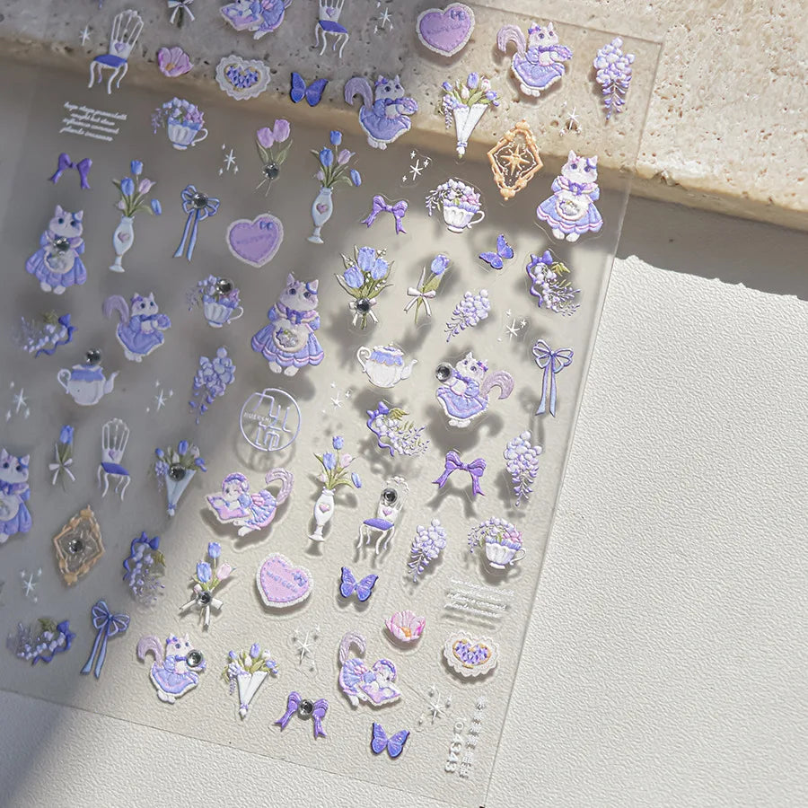 5D Embossed Teddy Bear Nail Art Stickers – DIY Manicure Decals