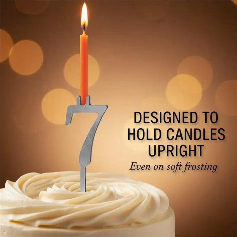 Reusable Number Birthday Cake Candle Holder Set – 2 Sets