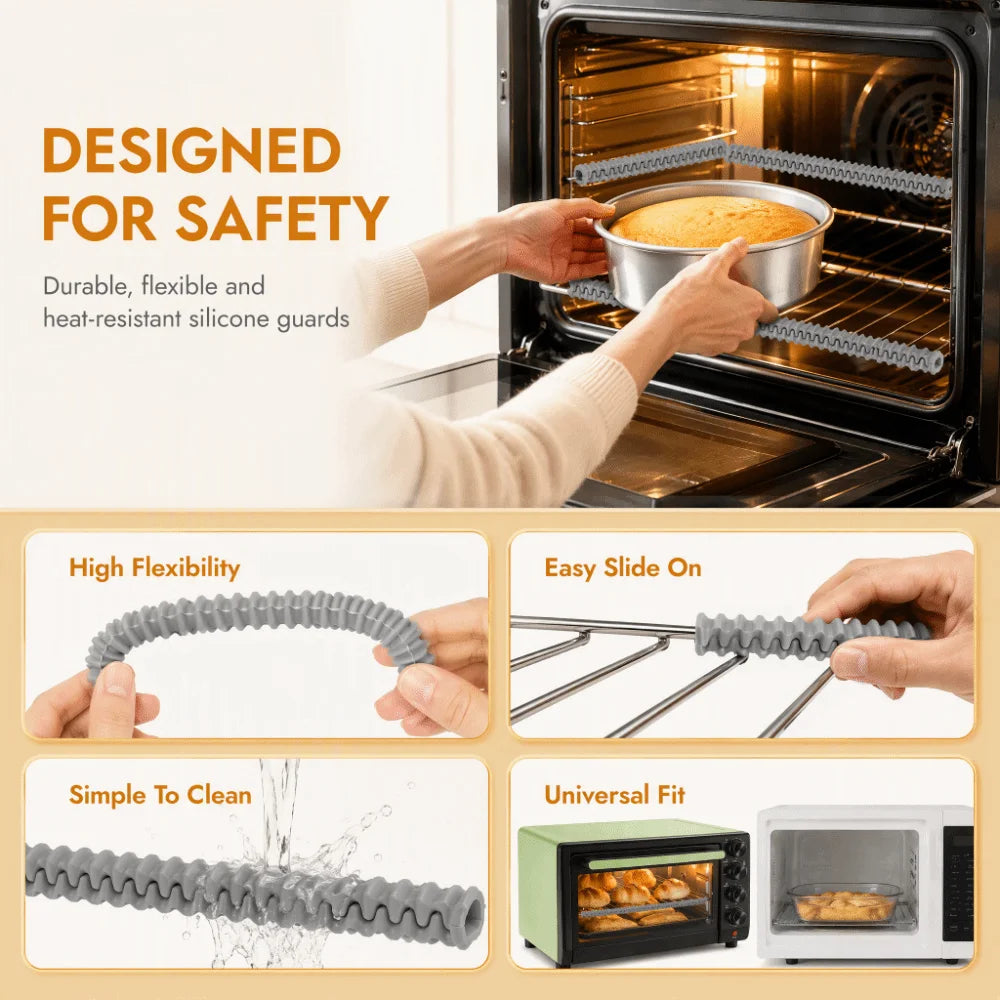 3-Pack Silicone Oven Rack Covers – Foldable Anti-Scald Protector