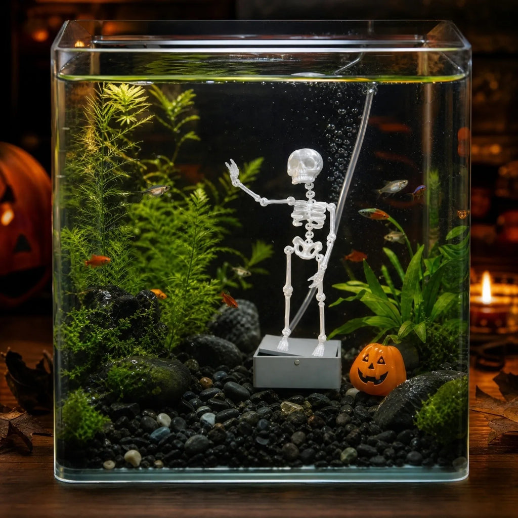 Dancing Skeleton Aquarium Bubbler – Gothic Fish Tank Ornament