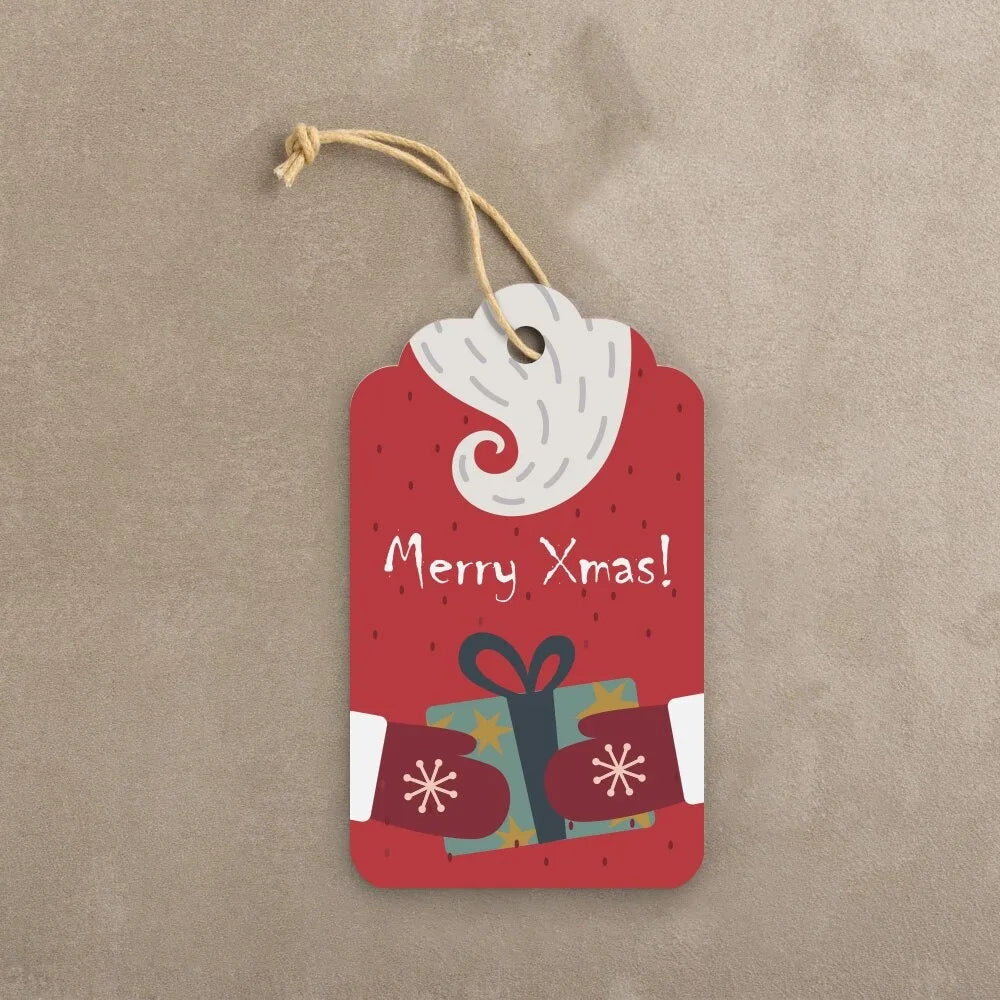 50Pcs Christmas Gift Tags with Twine – Cartoon Holiday Labels