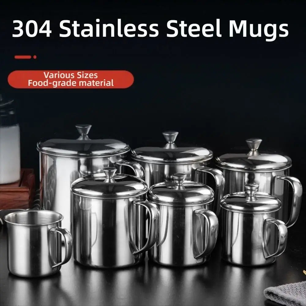304 Stainless Steel Travel Mug with Lid & Handle 200–1250ml