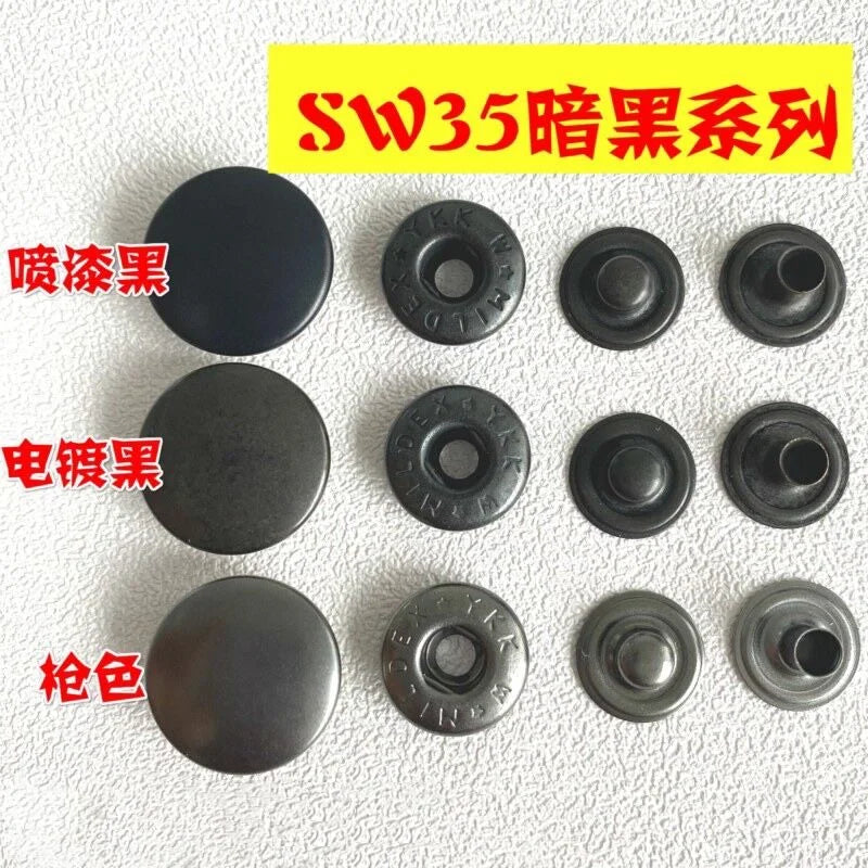 YKK SW35 All-Copper Four-in-One Snap Button – Black