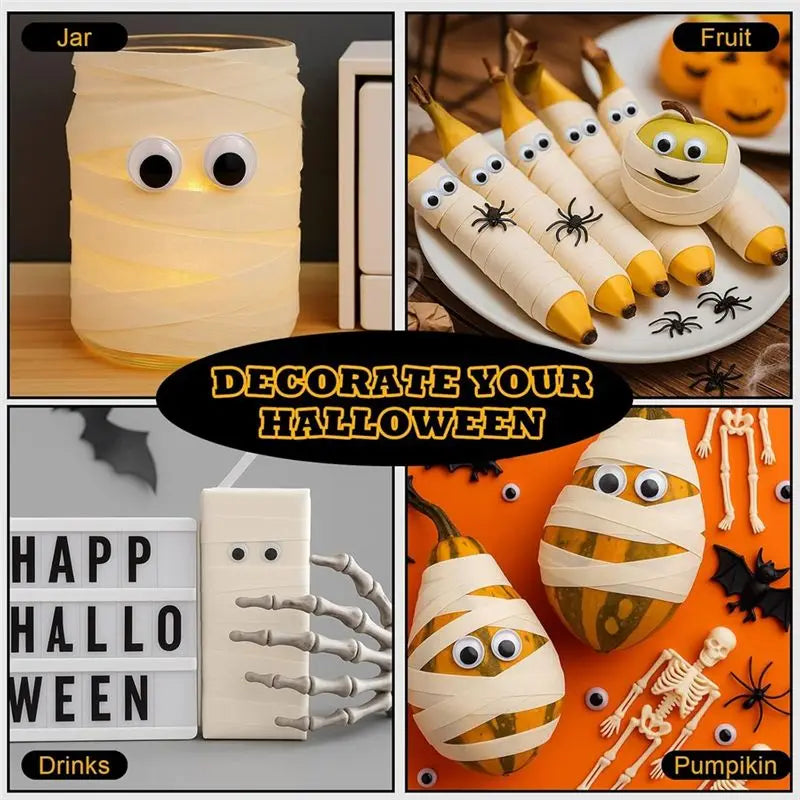 Halloween Masking Tape & 300 Self-Adhesive Googly Eyes Craft Kit