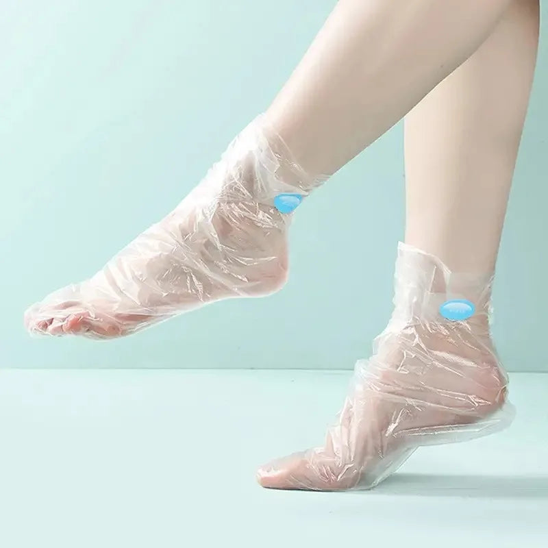 100-Pack Disposable Foot Mask Film & Hot Wax Boot Bags