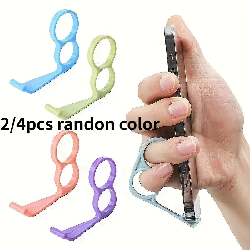 Non-Slip Phone Finger Ring Hooks for All Smartphones – 2/4 Pack
