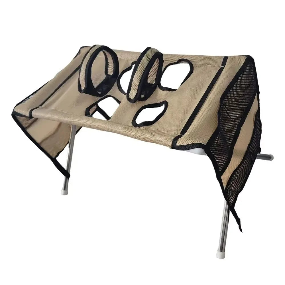 Foldable Oxford Cloth Pet Grooming Table – Metal Frame