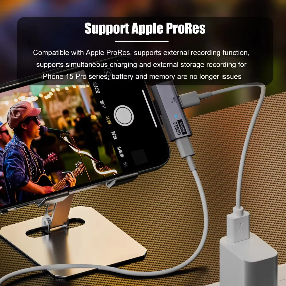 100W USB-C OTG Adapter – 10Gbps Fast Charging Converter