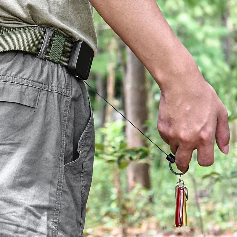 Retractable Stainless Steel Keychain – Steel Wire Rope Back Clip