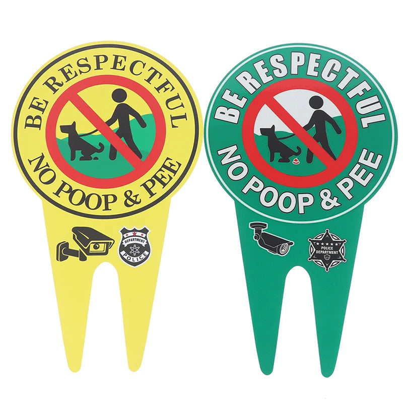 Double-Sided No Dog Fouling Garden Sign with Stake 12"x6"