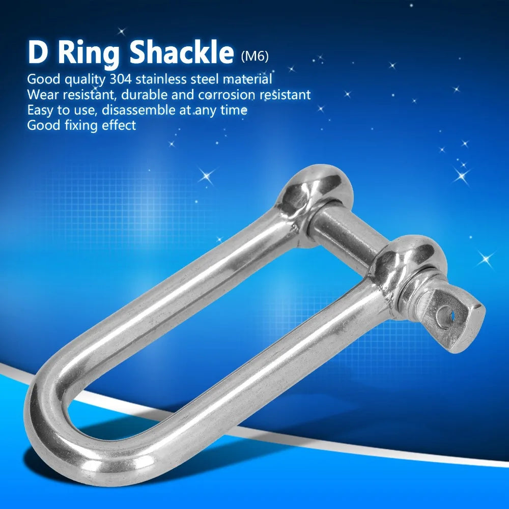 10-Pack Marine Grade 304 SS Screw Pin D Shackles – Wire Rope