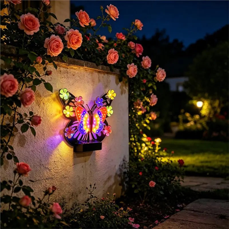 Solar Butterfly Wall Lights – Waterproof Outdoor Garden Decor
