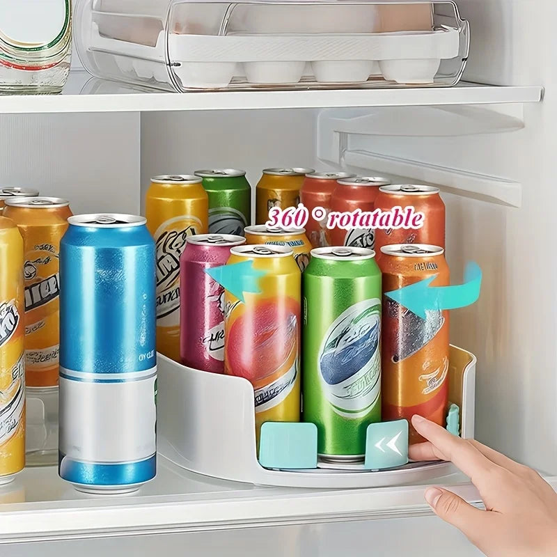 360° Rotating Fridge Shelf Organizer Kit – Space-Saving