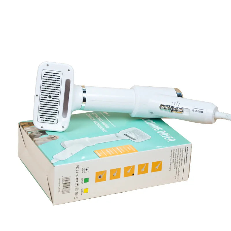 VIBE Pet Hair Dryer Steam Brush – Anti-Static Dog & Cat Groomer