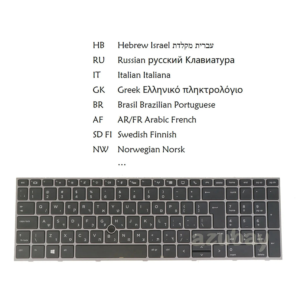 AZUBAY Backlit Keyboard for HP ZBook 15/17 G5 G6 – Multi Layout