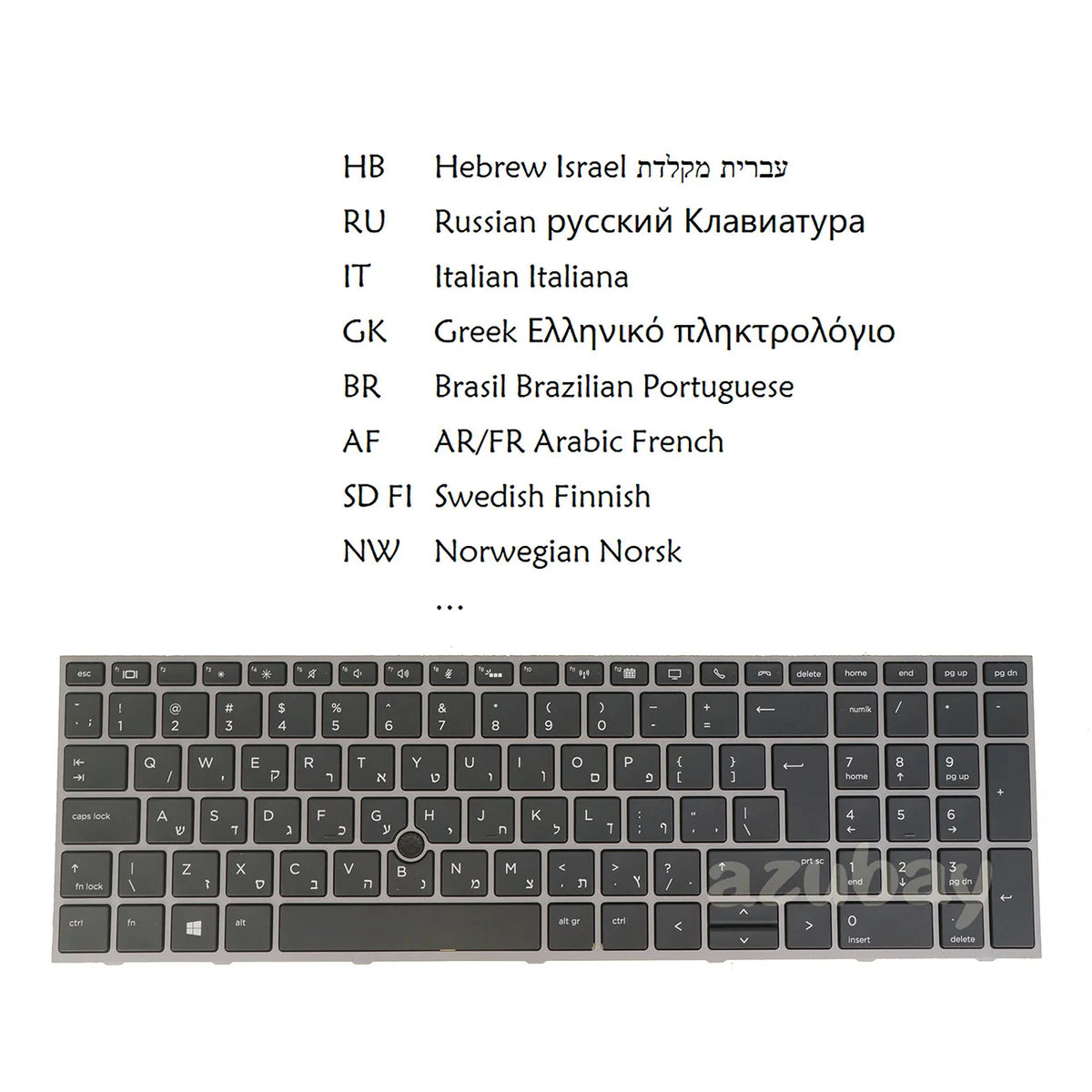AZUBAY Backlit Keyboard for HP ZBook 15/17 G5 G6 – Multi Layout