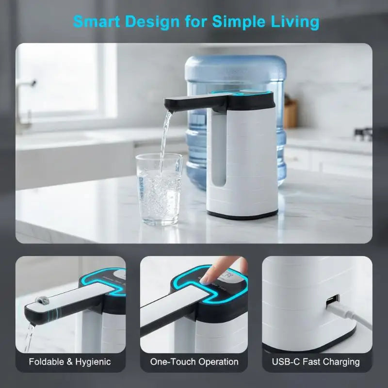 Gmarty Foldable Electric Water Pump – Rechargeable Dispenser