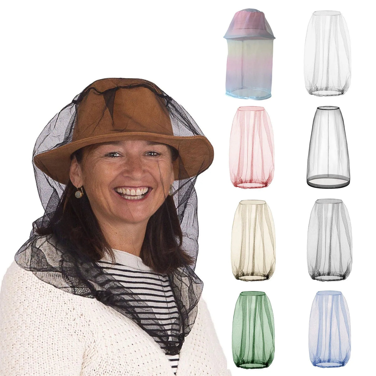 Bug Mesh Head Net Hat – Outdoor Mosquito Face Protector