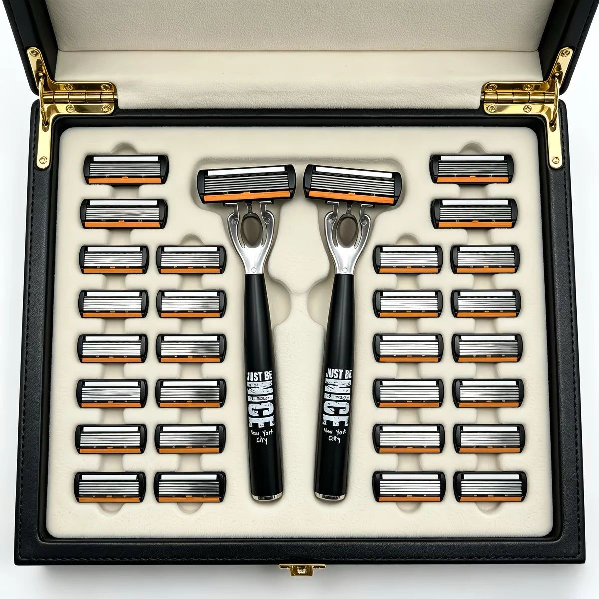Men's 6-Layer Stainless Steel Safety Razor Set & Replacement Head