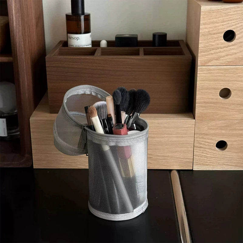 Mesh Makeup Brush Storage Bag – Portable Travel Brush Case