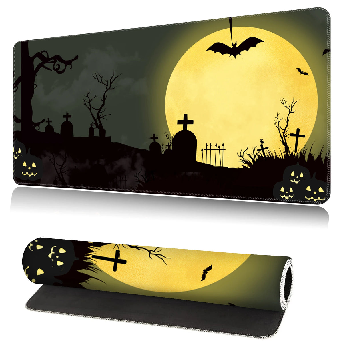 XL Halloween Anime Gaming Desk Mat – Non-Slip Rubber Base