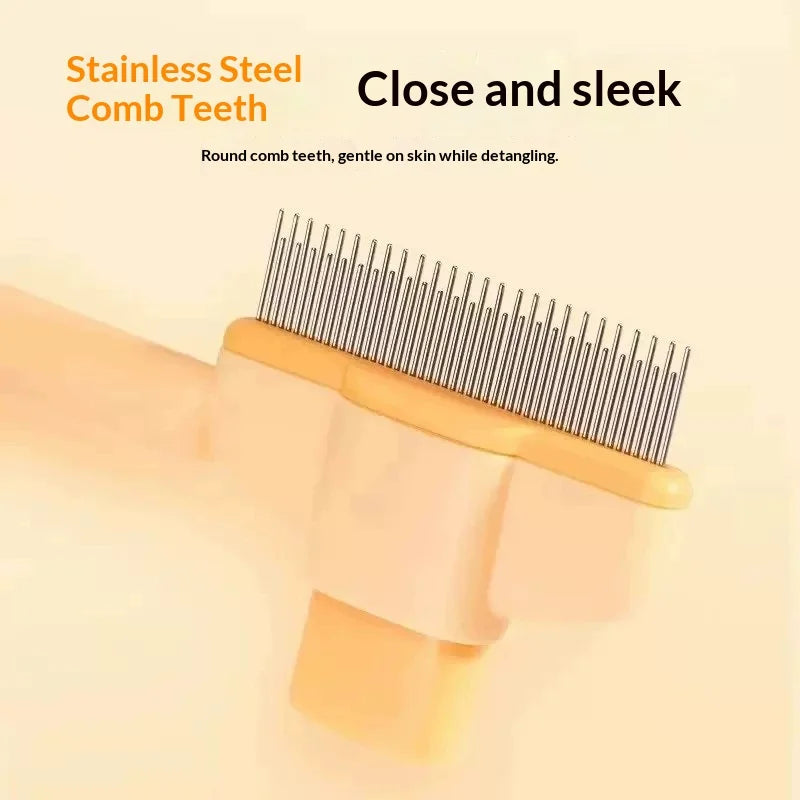 Self-Cleaning Pet Hair Comb – One-Button Dog & Cat Brush