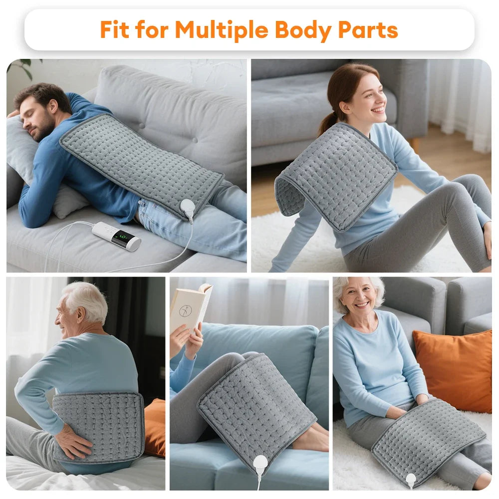 Electric Heating Pad 9 Heat Levels 12x24 In – Machine Washable