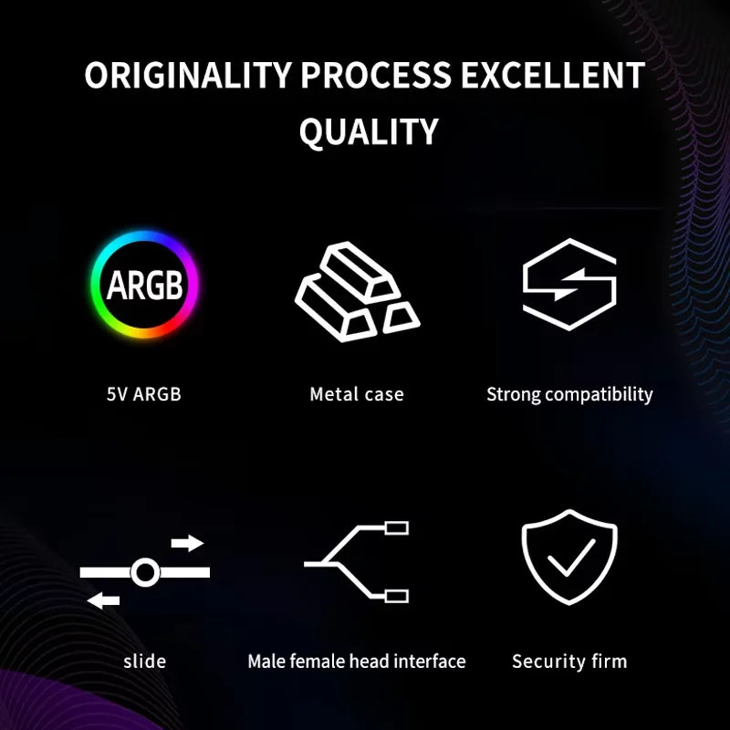 Horizontal GPU Bracket with ARGB Lighting for PC Builds