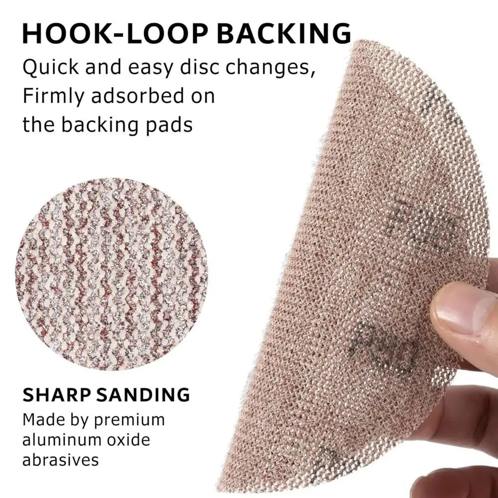 5-Pack 6" 150mm Mesh Sanding Discs Hook & Loop Aluminum Oxide