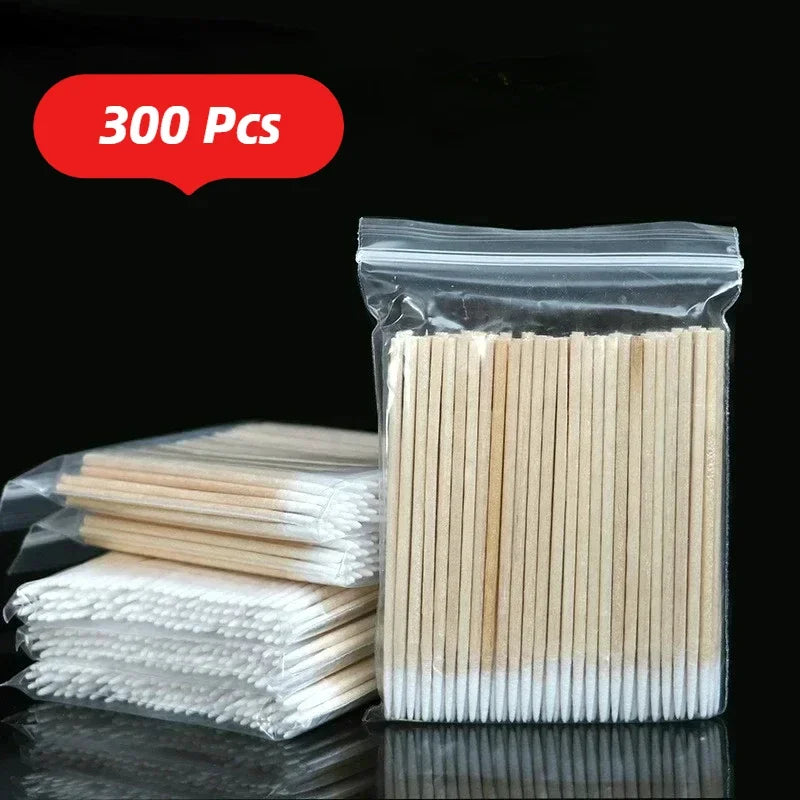 Wooden Cotton Swab Nail Art Corrector Sticks 100–500 Pcs