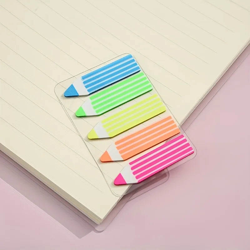 Pencil-Shaped Colorful Sticky Notes 2/4 Pack – School Memos