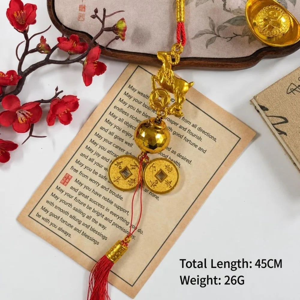 2027 Sheep Zodiac Chinese New Year Hanging Ornament Red Tassel
