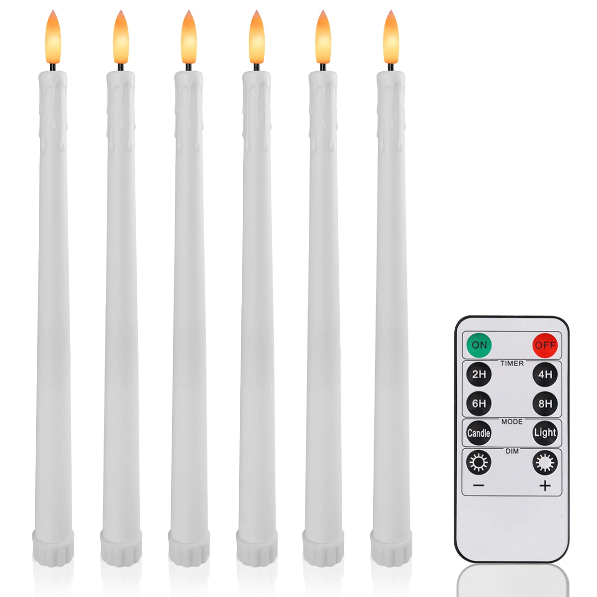 Flameless LED Taper Candles 12/24 Pack with Remote & Timer