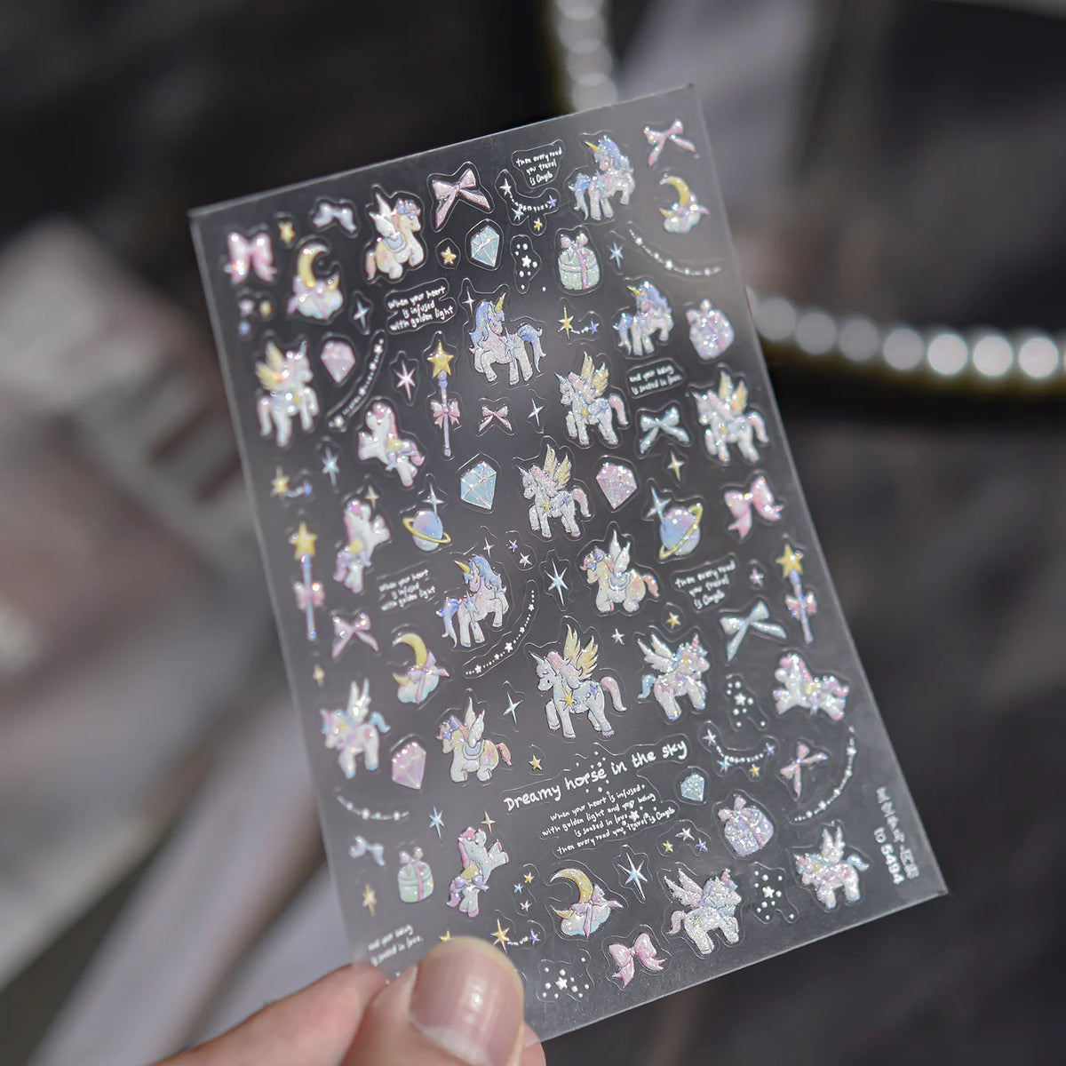 5D Embossed Silver Metallic Nail Art Stickers – Stars & Bows
