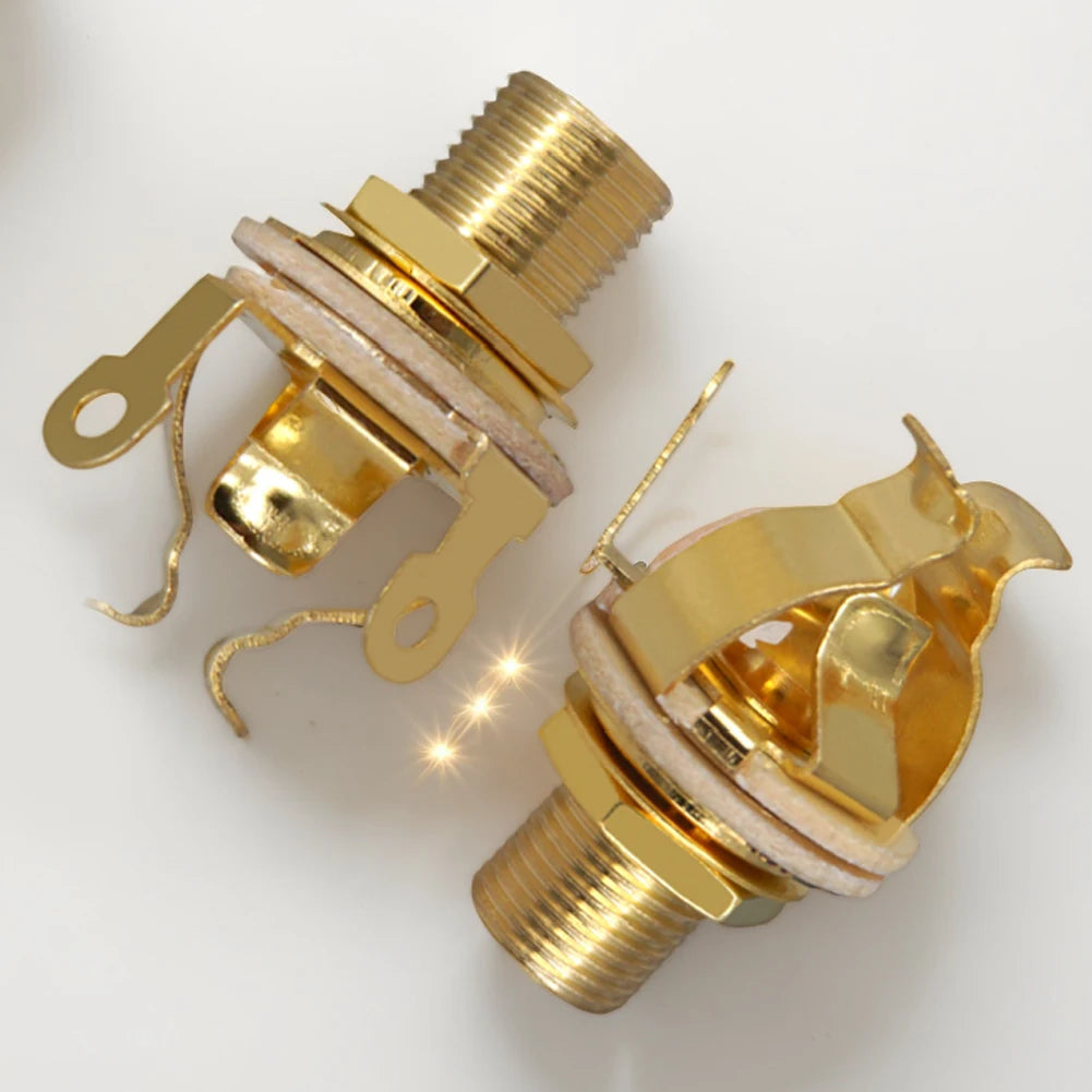 2-Pack 1/4" Guitar Mono Output Jack Socket 6.35mm Metal