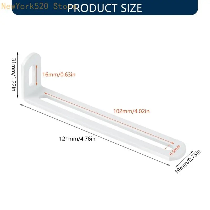 90 Degree Double Slot Metal Shelf Brackets – 10 Pack