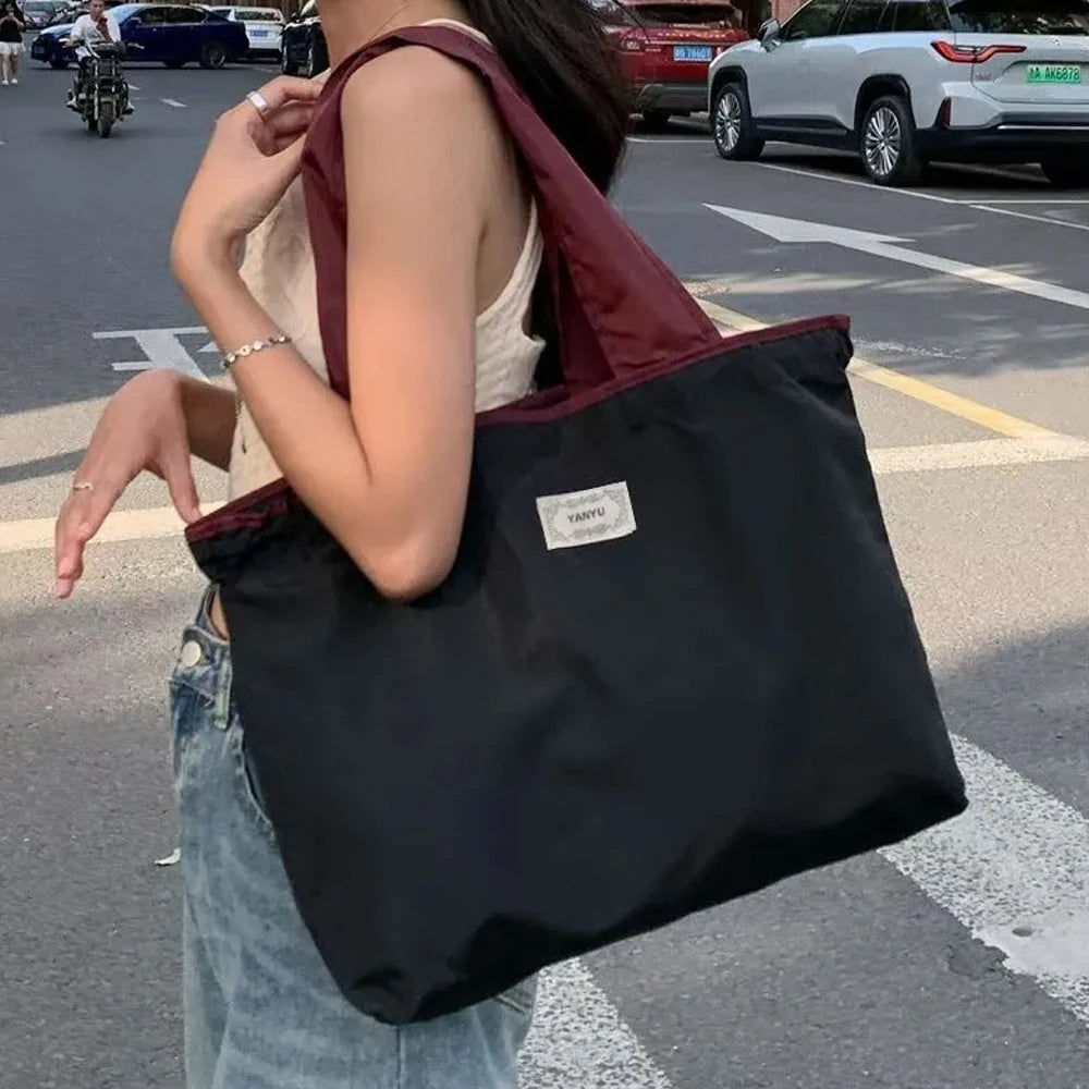 KindFuny Foldable Drawstring Tote Reusable Grocery Shopping Bag