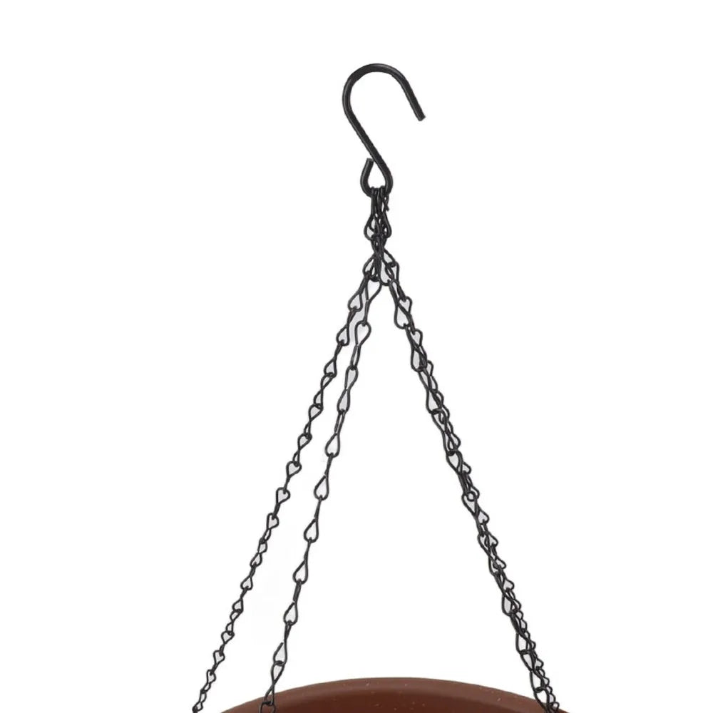 Solar Bird Bath Fountain 6 Nozzles Hanging Bowl – Brown