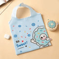 Foldable Cartoon Tote Bag with Pouch & Hanging Charm